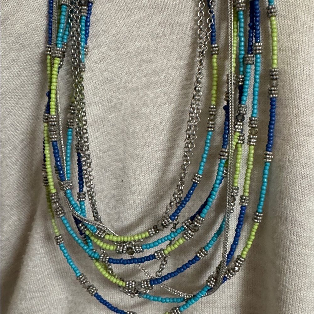 Chico’s Multi Strand Beaded Necklace Statement (BR1010/4) - Picture 5 of 11